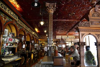 Ireland, North, Belfast, Great Victoria Street, The Crown Bar Liquor Saloon. Built in 1826 it