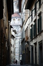 ITALY, Tuscany, Florence, The Cathedral of Santa Maria del Fiore with the marble sides of the