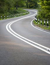 Transport, Roads, Country, A283 Washington Road single carriageway road with double white lines in