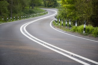 Transport, Roads, Country, A283 Washington Road single carriageway road with double white lines in