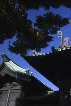 Japan, Tokyo, Kanda - Yushima Seido Confucian Shrine, details of the roof of surrounding wall,