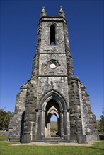IRELAND, County Donegal, Poisoned Glen, Ruined Church of Ireland building built by landlord in the