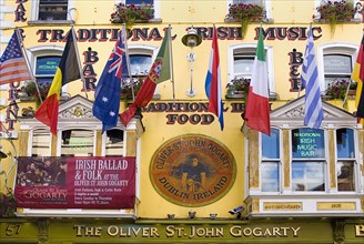 IRELAND, County Dublin, Dublin City, Temple Bar  Traditional Irish music pub  Façade with signage