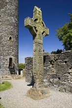 IRELAND, County Louth, Monasterboice Monastic Site, The West Cross is one of the tallest High