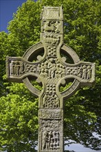 IRELAND, County Louth, Monasterboice Monastic Site, the West Cross  upper section of the east face