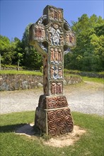 IRELAND, County Wexford, Irish National Heritage Park, Celtic cross as it might have looked after