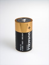 Power, Electricity, Batteries, 1.5 volt Duracell Alkaline battery on a white background.