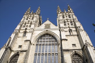 England, Kent, Canterbury Cathedral exterior facade.