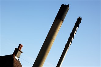 England, West Sussex, Shoreham-by-Sea, Chimneys on hospital buildings.