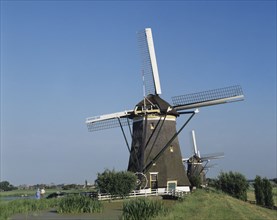 Holland, Zaanse Schans Windmills.