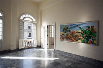 Cuba, Havana, Centro Habana, Refugio 1, exhibition room at the museum of the revolution with a