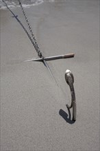 Malaysia, Pulau Perhentian Kecil Coast, Terrengganu, Anchor with a stretched chain stuck in the