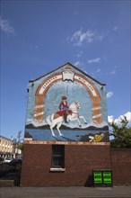 Ireland, North, Belfast, Donegall Pass, Loyalist poltical mural on a gable wall in Lyndsay Street.