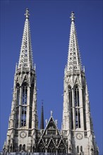Vienna, Austria. Alsergrund Ringstrasse Votifkirche neo-gothic Votive Church exterior with twin