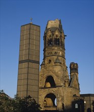 Berlin, Germany. Kurfurstendamn Kaiser Wilhelm memorial church. Germany German Europe European