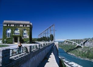 Niagara, Ontario, Canada. Hydro Electric Power Station and bridge to the United States. HEP