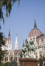 Budapest, Peat County, Hungary. Equestrian statue of Francis II Rakoczi leader of the Hungarian