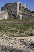 Berat, Albania. Castle ruined stone fortifications. Albanian Shqip‘ria Southern Europe Albania