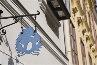 Vienna, Austria. Hanging shop sign in the shape of a hedgehog. Austria Austrian Republic Vienna