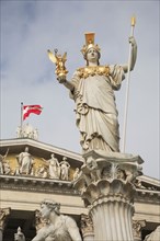 Vienna, Austria. Statue of Athena in front of Parliament building. Austria Austrian Vienna Wien