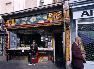 Brighton, East Sussex, England. North Laines Borderline record shop in Gardner Street. European