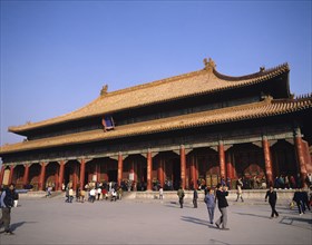 Beijing, China. Forbidden City with tourists. China Chinese Beijing Peking Forbidden City Asia