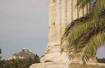 Athens, Attica, Greece. The Temple of Olympian Zeus column base of ruined temple dedicated to king