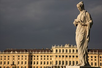 Vienna, Austria. Statue in the formal gardens of the Schonbrunn Palace. Austria Austrian Vienna