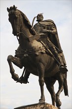 Tirana, Albania. Equestrian Statue of Skanderbeg the national hero. Albanian Shqip‘ria Southern