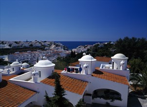Carvoeiro, Algarve, Portugal. View over town from Colina Branca Apartments Portuguese Southern