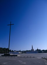 Fatima, Beira Litoral, Portugal. Large Cross at entrance to shrine Portuguese Religion Southern