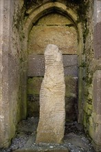 Ardmore, County Waterford, Ireland. Monastic Site Ogham Stone in the Cathedral. Ireland Irish Eire
