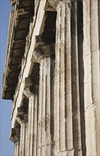Athens, Attica, Greece. Part view of columns along eastern face of the Temple of Hephaestus. Greece