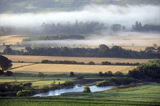 Mist, Weather, Scotland. View over farmland on misty morning. Scotland Scottish Great Britain UK GB