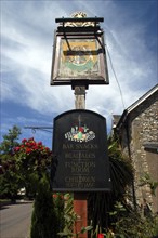 England, Devon, Upottery, Public House sign and menu board
