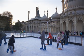 England, East Sussex, Brighton, Royal Pavilion Ice Rink  childrens area.