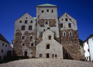 Finland, Turku-Pori, Turku, Inner courtyard of castle  originally a Swedish stronghold and dating