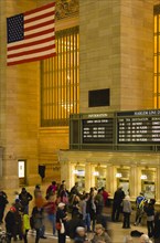 USA, New York, New York City, Manhattan  Grand Central Terminal railway station with passengers