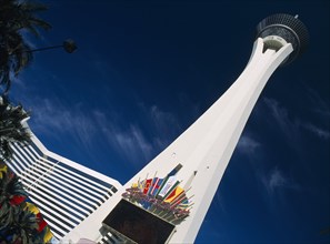 USA, Nevada, Las Vegas, Stratosphere Tower hotel and casino.