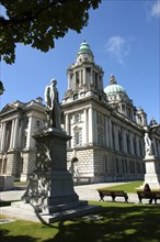 Northern Ireland, Belfast, Angled view of the City Hall exterior