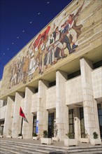 Albania, Tirane, Tirana, National History Museum. Mosaic on the exterior facade of the National