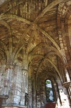 Scotland, Scottish Borders, Dryburg , Dryburg Abbey interior ceiling