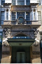 USA, New York, New York City, Manhattan  Caryatids guarding the original 34th Street entrance to
