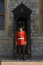 England, London, Queens Life Guard on duty at Buckingham Palace
