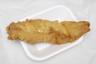 Food, Fast Food, Fish and Chips, A piece of battered and deep fried cod from a chip shop.
