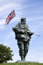 Royal Marines Museum on Southsea Seafront with bronze sculpture titled Yomper by Philip Jackson