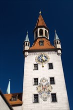 Marienplatz. Altes Rathaus or Old Town Hall. Original building dating from the fifteenth century