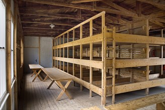 Dachau World War II Nazi Concentration Camp Memorial Site. Interior of reconstructed prisoner