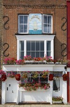 18th Century Georgian house on Spice Island in Old Portsmouth with a wall painting of HMS Fortitude