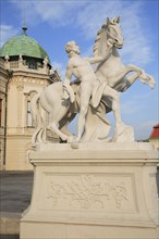Statue of a horse tamer at Belvedere Palace part seen behind. Photo: Bennett Dean